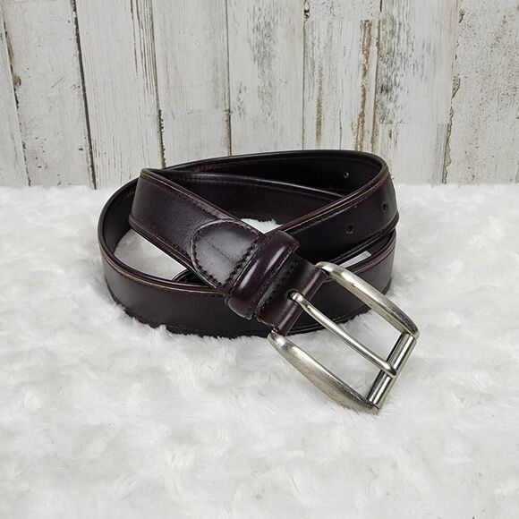 Cole Haan Leather Dark Brown Belt Size 34 - Picture 1 of 7